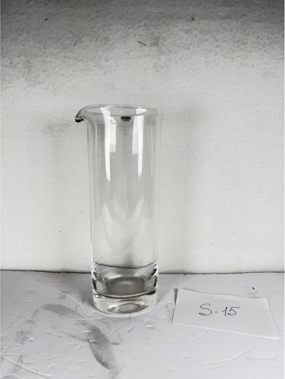 Krosno Poland Clear Glass Pitcher with Spout - Storage S-15